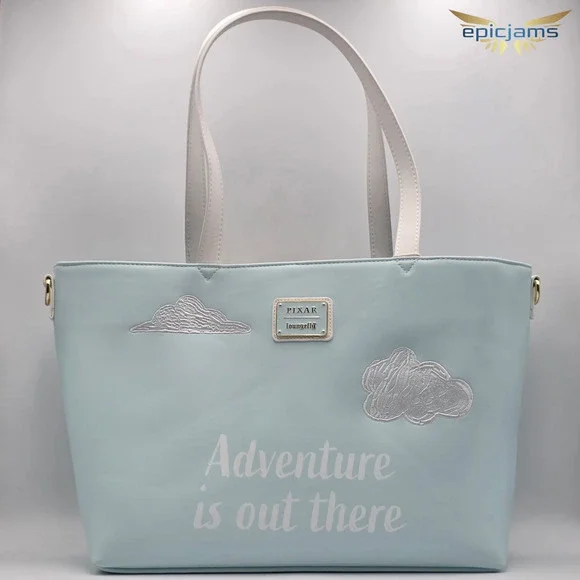 Loungefly Disney Pixar Up Floating House Pom Pom Tote Bag New - Picture 2 of 2